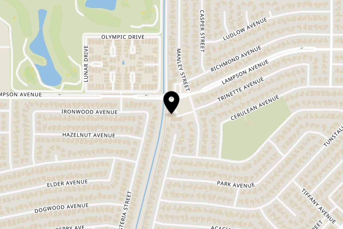 Map showing the location of A Bite of Jersey on 5244 Lampson Ave in Garden Grove